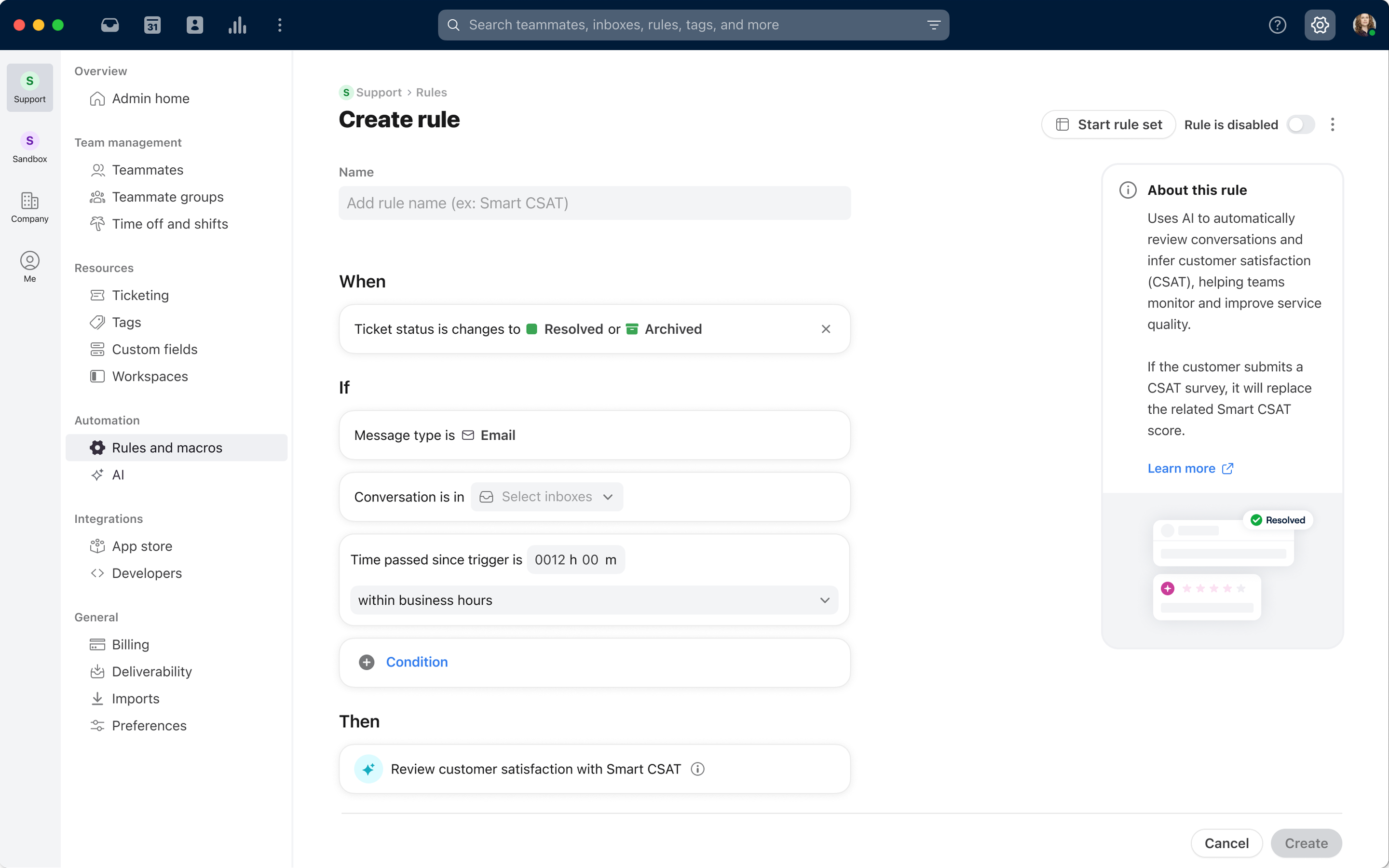 Smart CSAT, billing flow