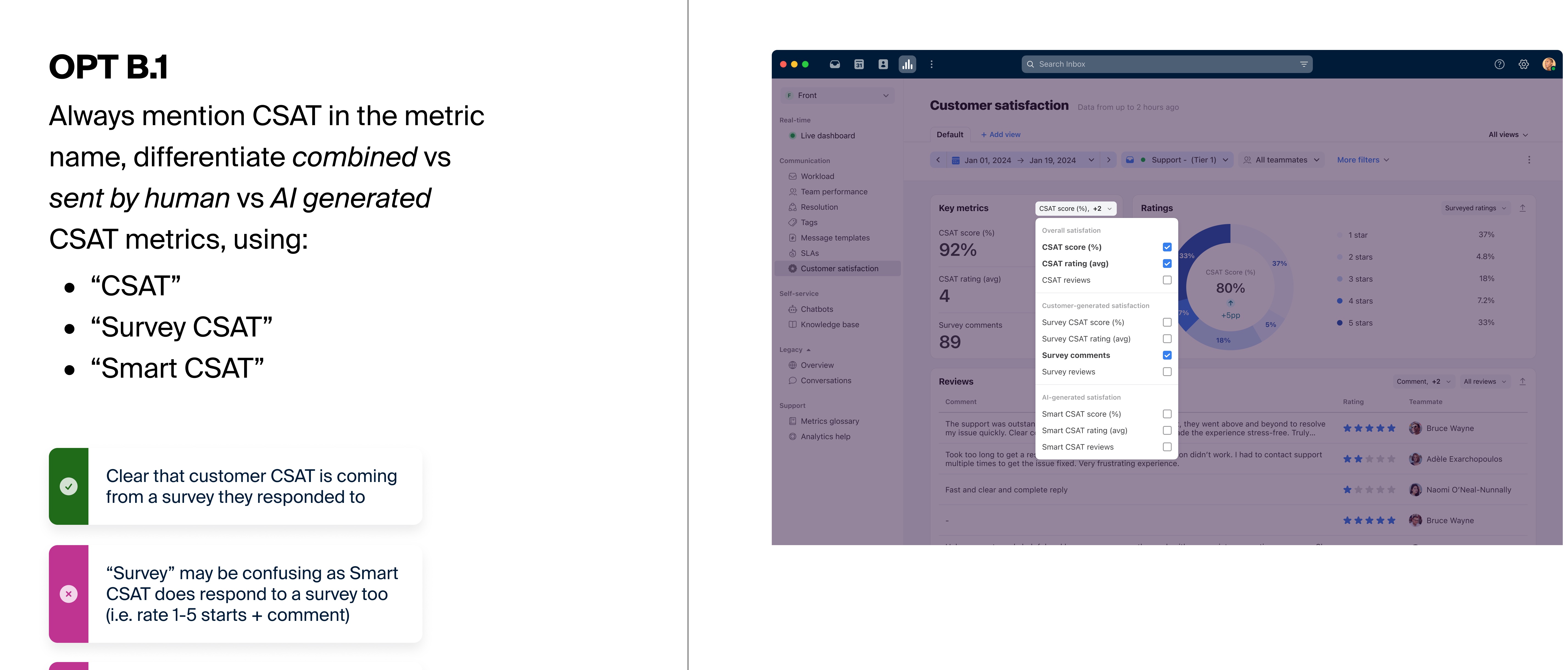 Copy exploration comparing naming options for score types