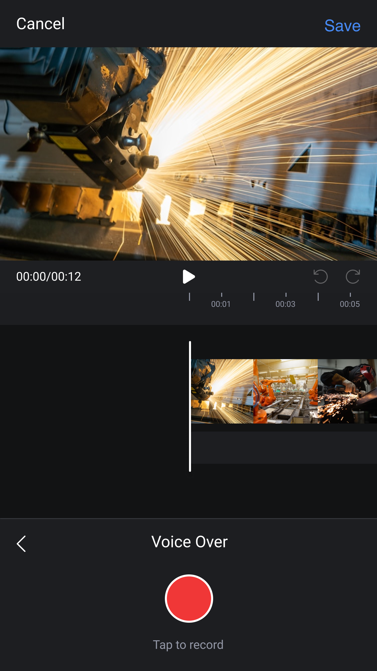 Voice over, screen 1