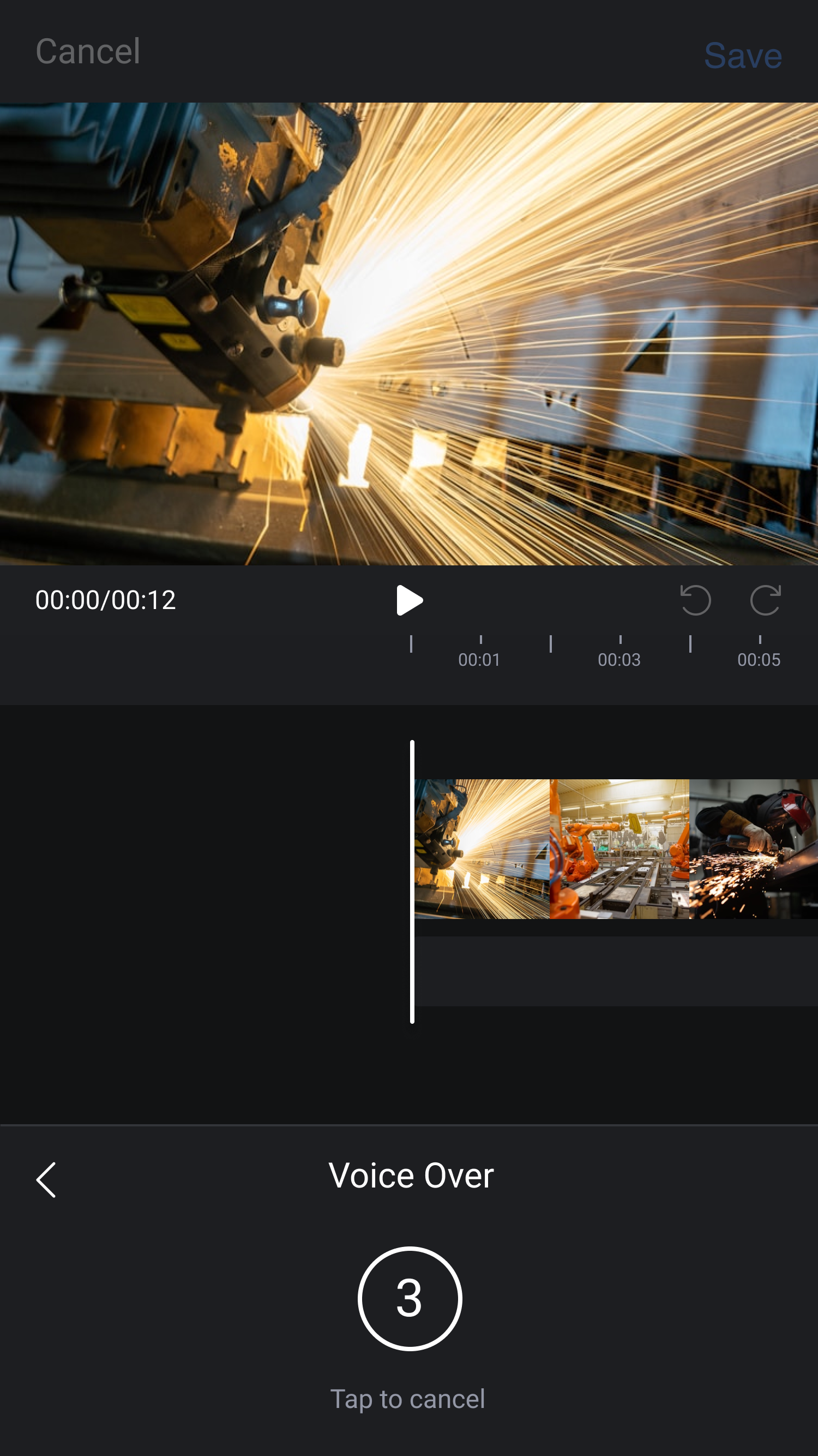 Voice over, screen 2