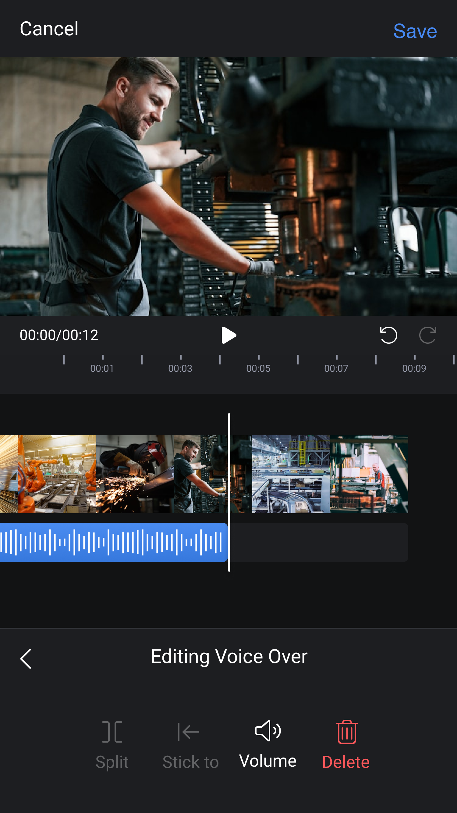 Voice over, screen 8